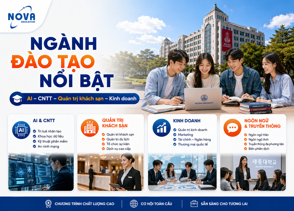 Các ngành đào tạo nổi bật tại Đại học Sejong