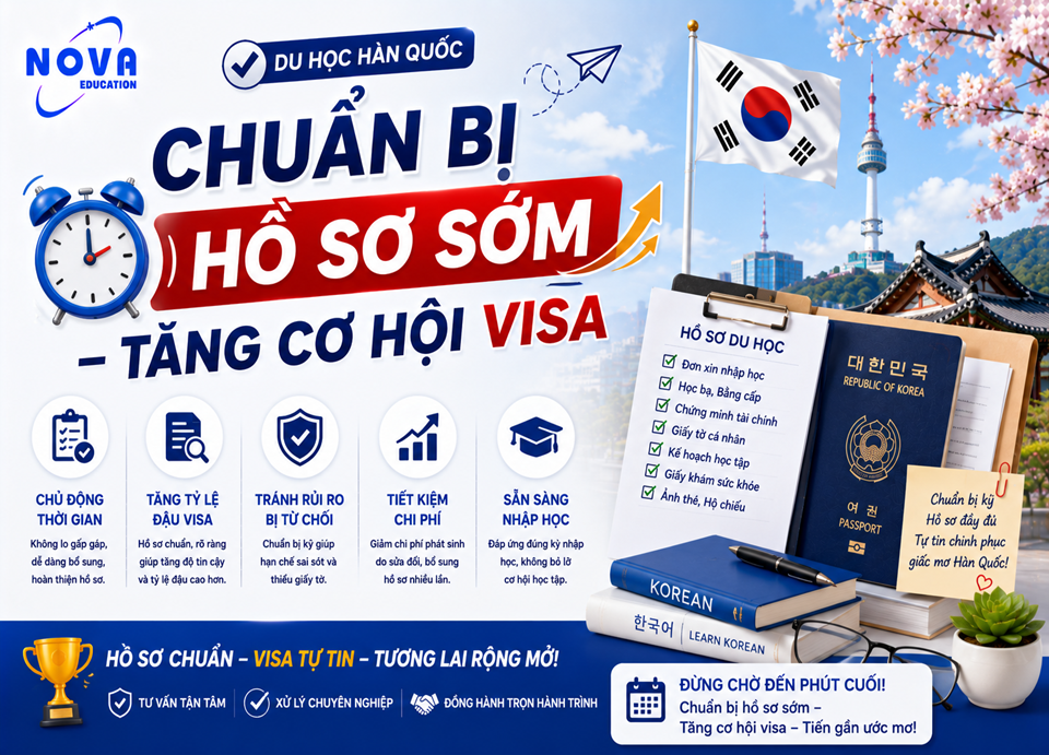 chuẩn bị hồ sơ sớm tăng cơ hội đậu visa du học hàn quốc