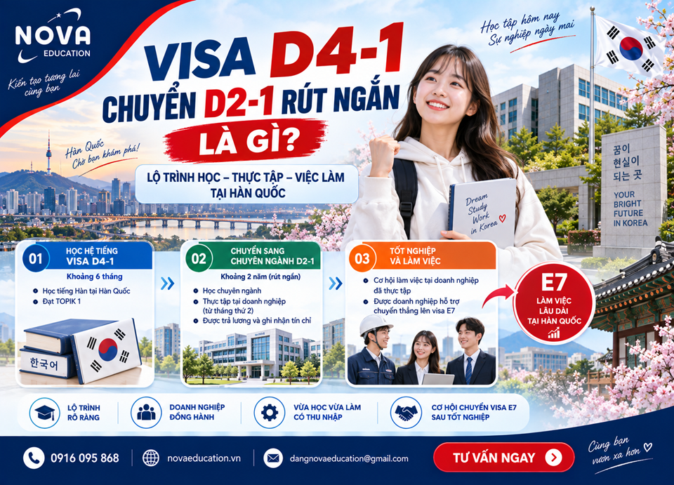 Visa D4-1 chuyển D2-1 rút ngắn