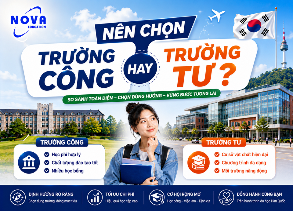 Du học Hàn Quốc chọn trờng công hay trường tư