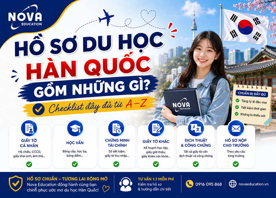 HỒ SƠ DU HỌC HÀN QUỐC GỒM NHỮNG GÌ