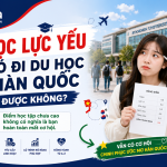 Banner giải đáp học lực yếu có đi du học Hàn Quốc được không và hướng dẫn lựa chọn lộ trình phù hợp cho học sinh có GPA thấp.