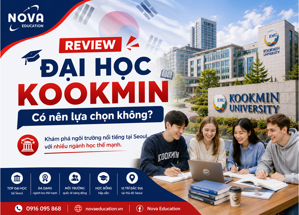 Banner Review Đại học Kookmin Hàn Quốc dành cho học sinh có nhu cầu du học Hàn Quốc.