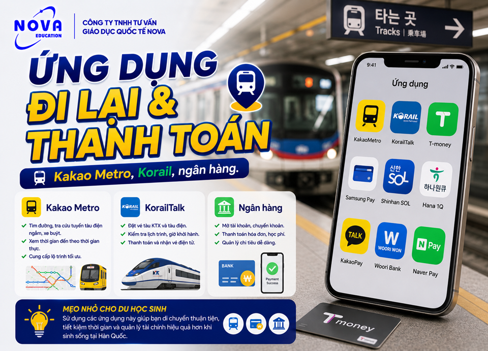 Ứng dụng cho du học sinh tại hàn quốc,Ứng dụng đi lại và thanh toán