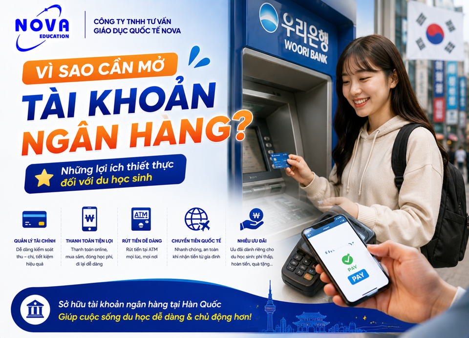 Vì sao cần mở tài khoản ngân hàng hàn quốc