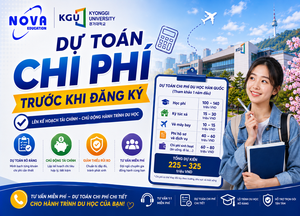 du toán chi phí học tại kyonggi